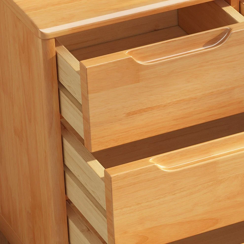 Cómoda rectangular de madera estilo moderno 5/6/7 - Cómoda decorativa con cajón Naturales Clearhalo
