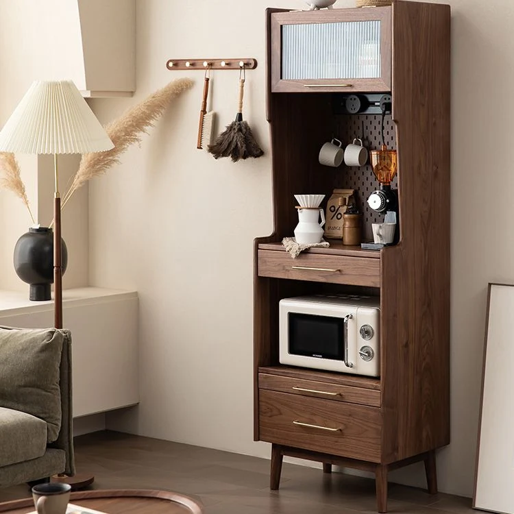 Cómoda rectangular de madera maciza con acento de pino moderna de mediados de siglo Marron Clearhalo