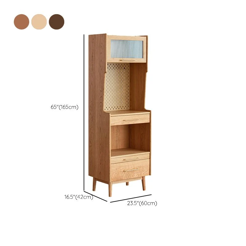 Cómoda rectangular de madera maciza con acento de pino moderna de mediados de siglo Marron Clearhalo