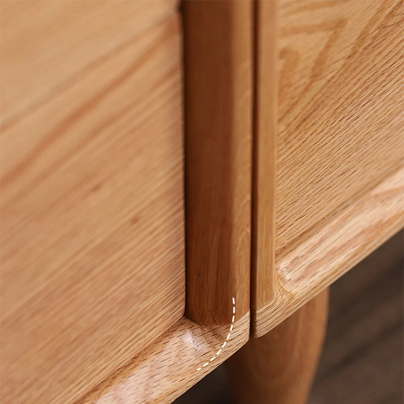 Cómoda rectangular de madera maciza moderna de mediados de siglo con cajón Marron Clearhalo