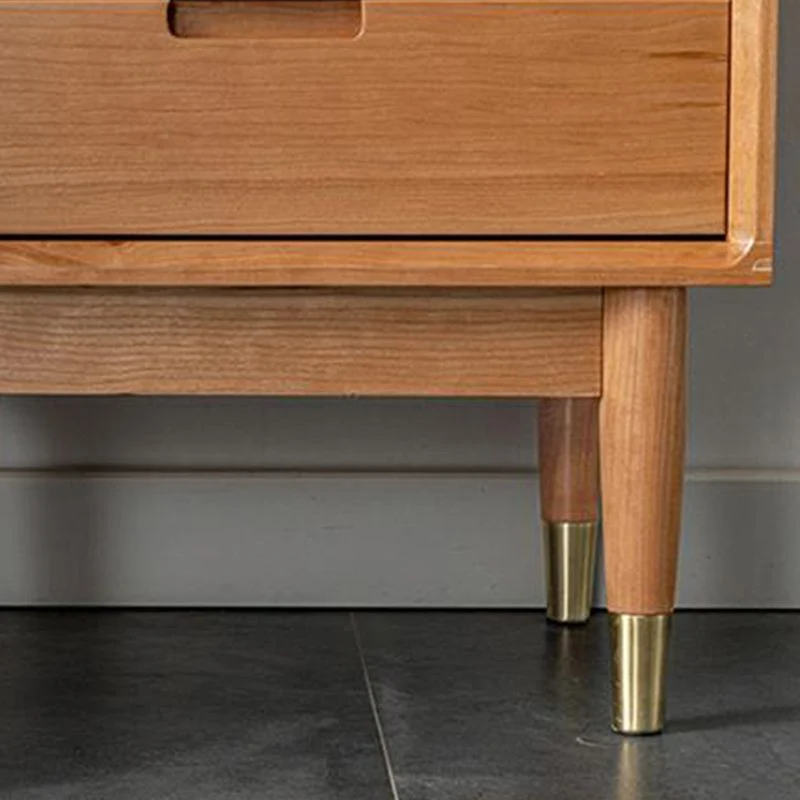 Cómoda rectangular moderna de mediados de siglo con patas rectas de madera maciza Marron Clearhalo