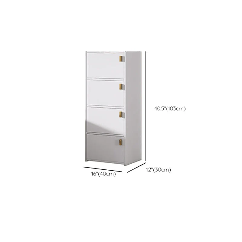 Cómoda rectangular moderna, mueble de almacenamiento de madera blanca con cajón Clearhalo