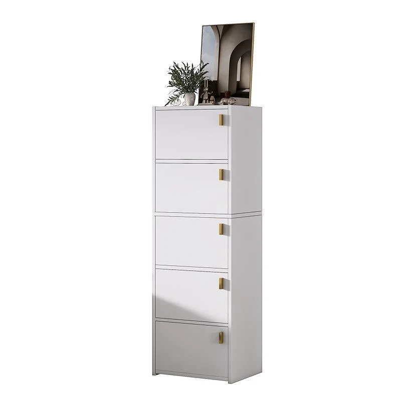 Cómoda rectangular moderna, mueble de almacenamiento de madera blanca con cajón Clearhalo
