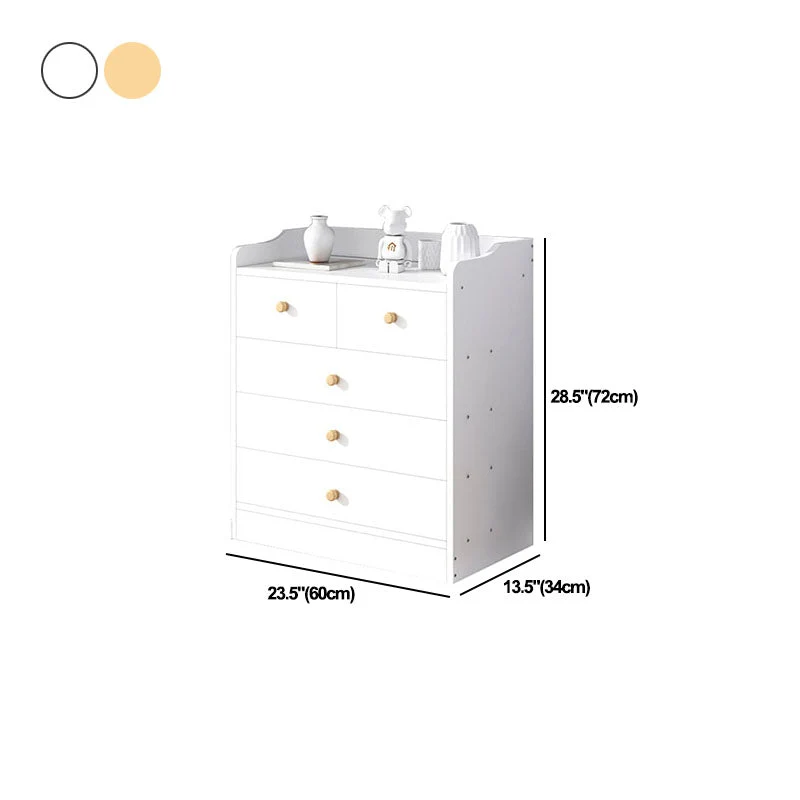 Cómoda vertical moderna de madera artificial para lencerí con cajones Blanco Clearhalo