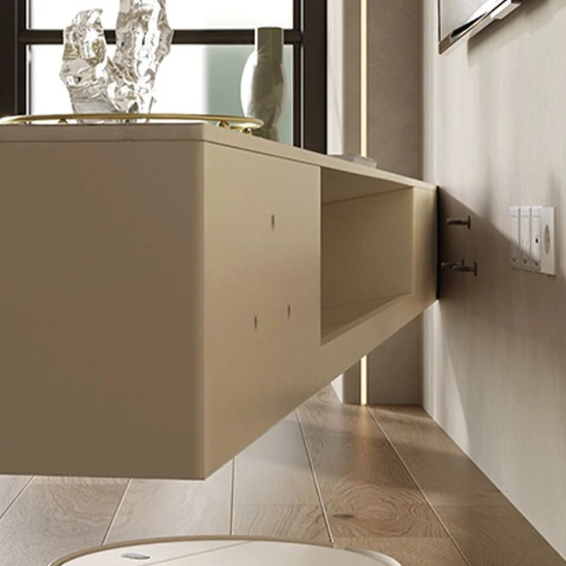 Consola de TV blanca contemporánea, consola multimedia de madera montada en la pared para sala de estar Clearhalo