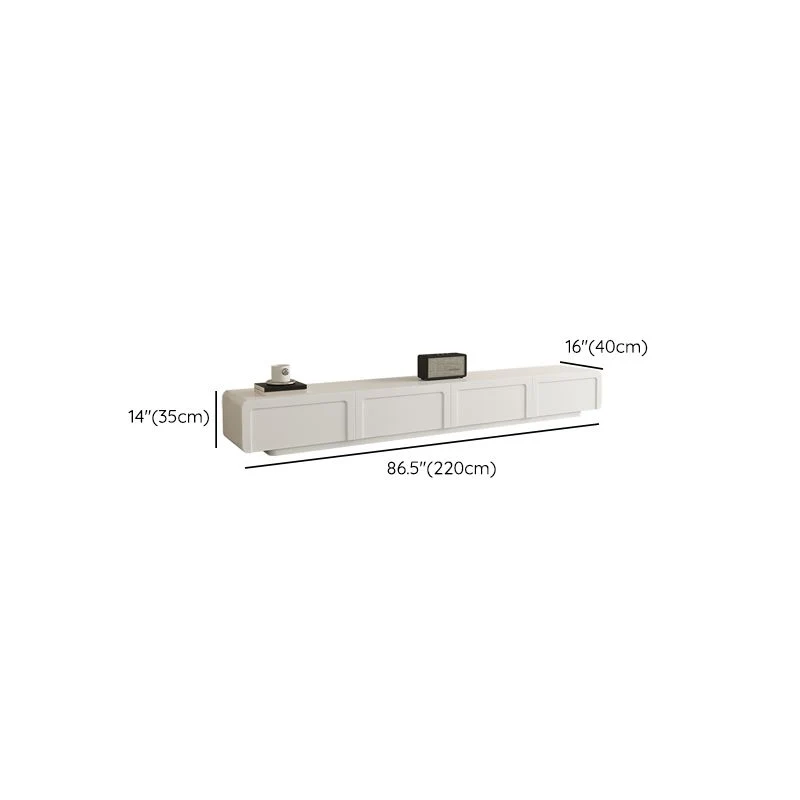 Consola con soporte de almacenamiento cerrado Consola multimedia para TV blanca con cajones Clearhalo