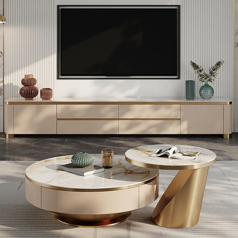 Consola con soporte de almacenamiento cerrado Consola multimedia de TV moderna con cajones Clearhalo