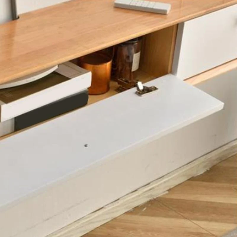 Consola con soporte de almacenamiento cerrado Consola multimedia para TV de madera maciza con cajones Madera Clearhalo