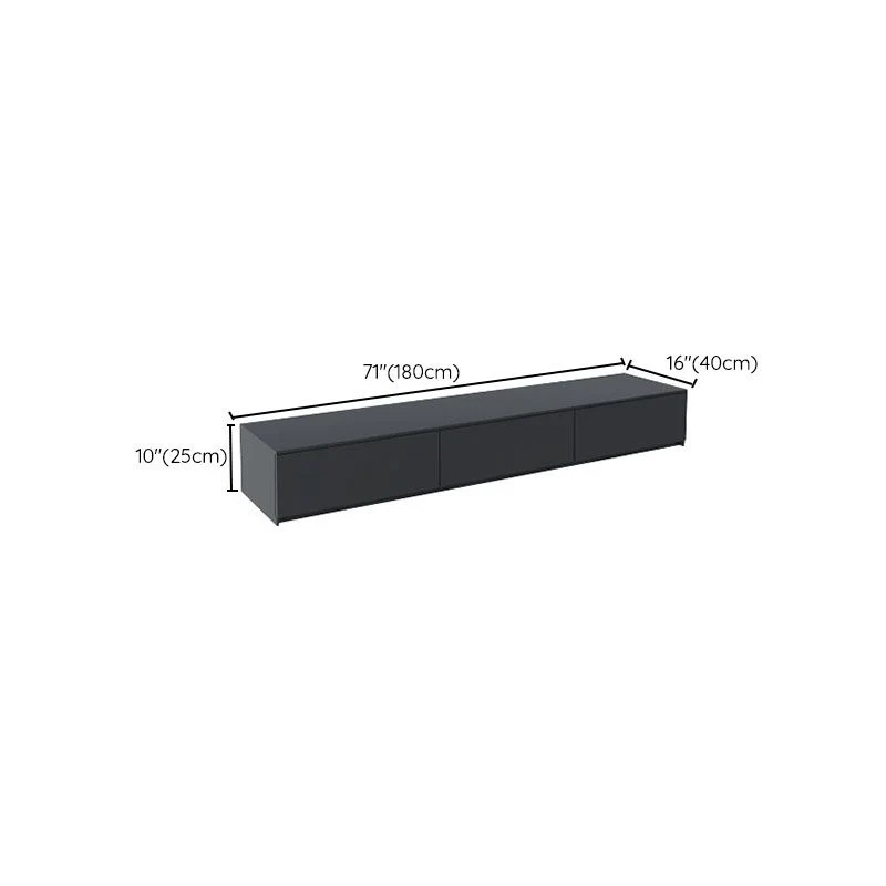 Consola contemporánea para TV, consola multimedia de piedra negra con cajones Clearhalo