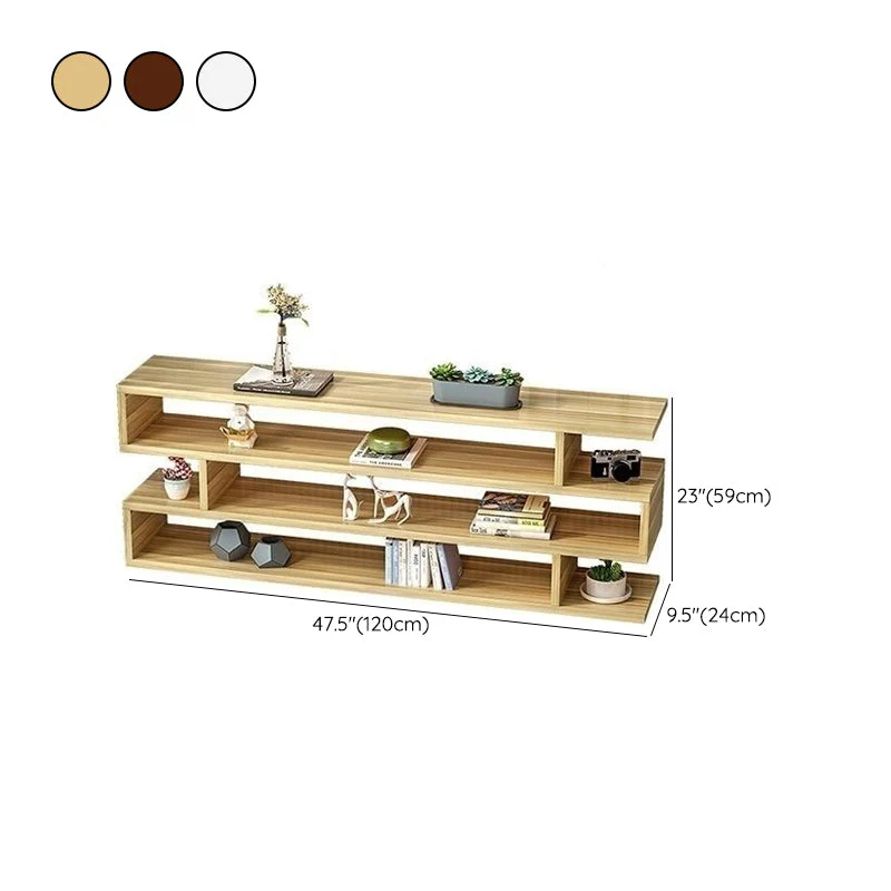 Consola de madera de ingenierí para TV, estanterí abierta moderna, consola multimedia, soporte para TV Rojo Clearhalo