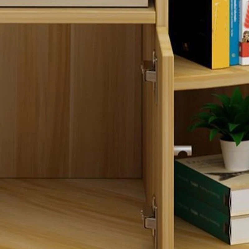 Consola de soporte de TV de esquina contemporánea, soporte de TV de madera con 2 puertas Blanco Clearhalo
