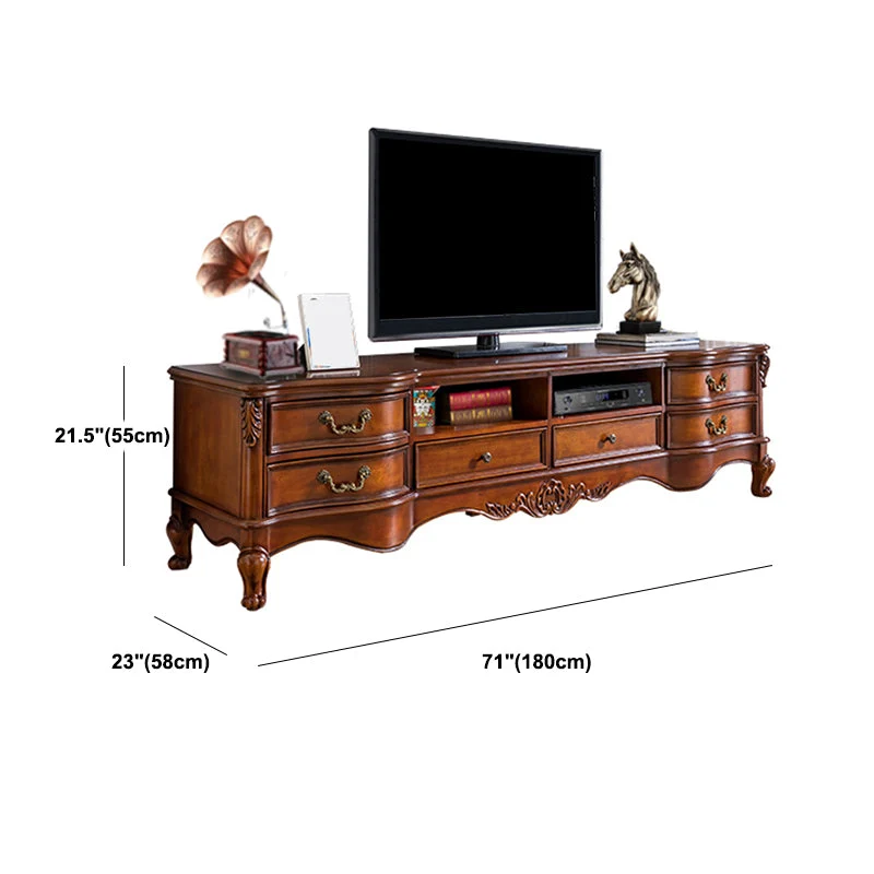 Consola de soporte de madera, consola de soporte de TV para el hogar de estilo tradicional con cajones Clearhalo