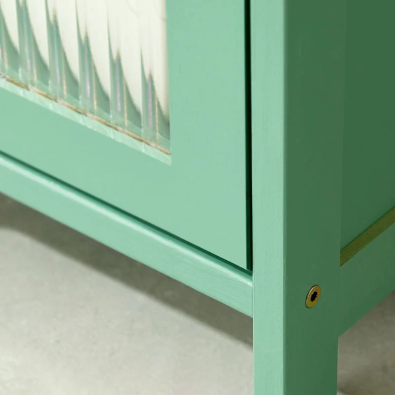 Gabinete rectangular de madera, cómoda moderna con acrílico 4/5 - Puerta Verde Clearhalo