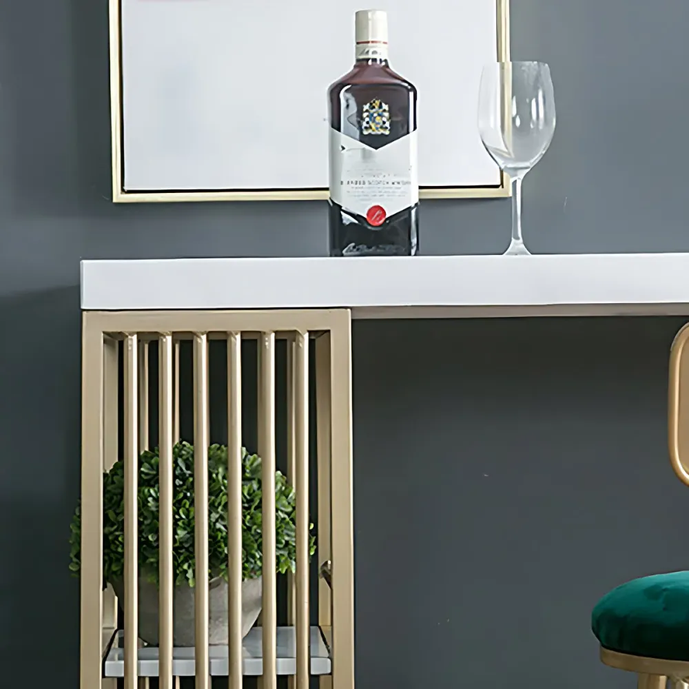 Mesa de comedor rectangular de madera maciza para vino, altura de pub Clearhalo