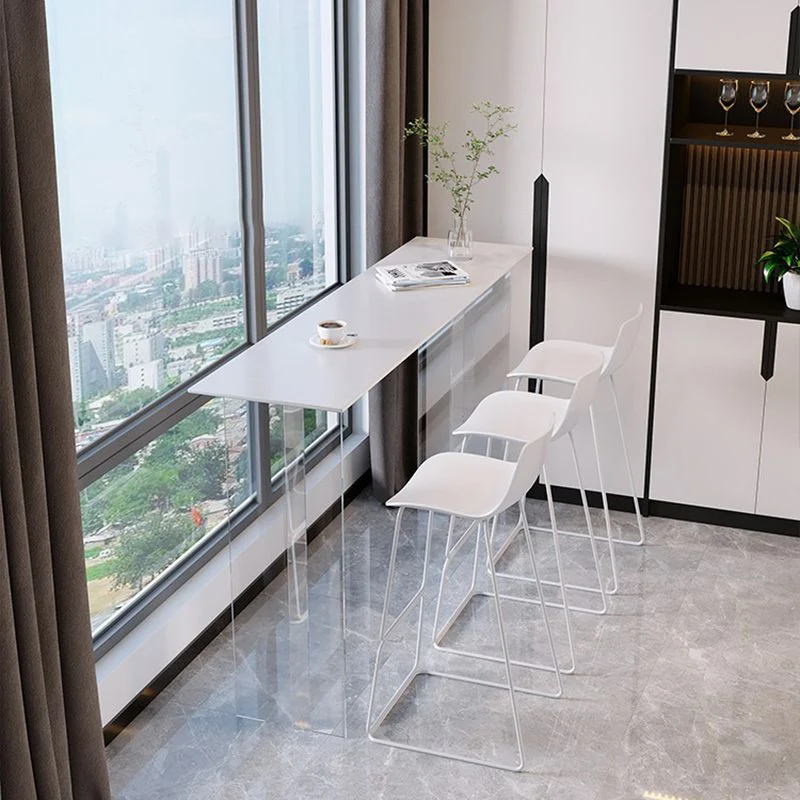 Mesa de vino de barra de piedra rectangular de estilo moderno para sala de estar Clearhalo