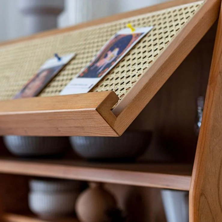 Servidor de comedor de madera maciza Servidor de buffet contemporáneo con cajones Clearhalo