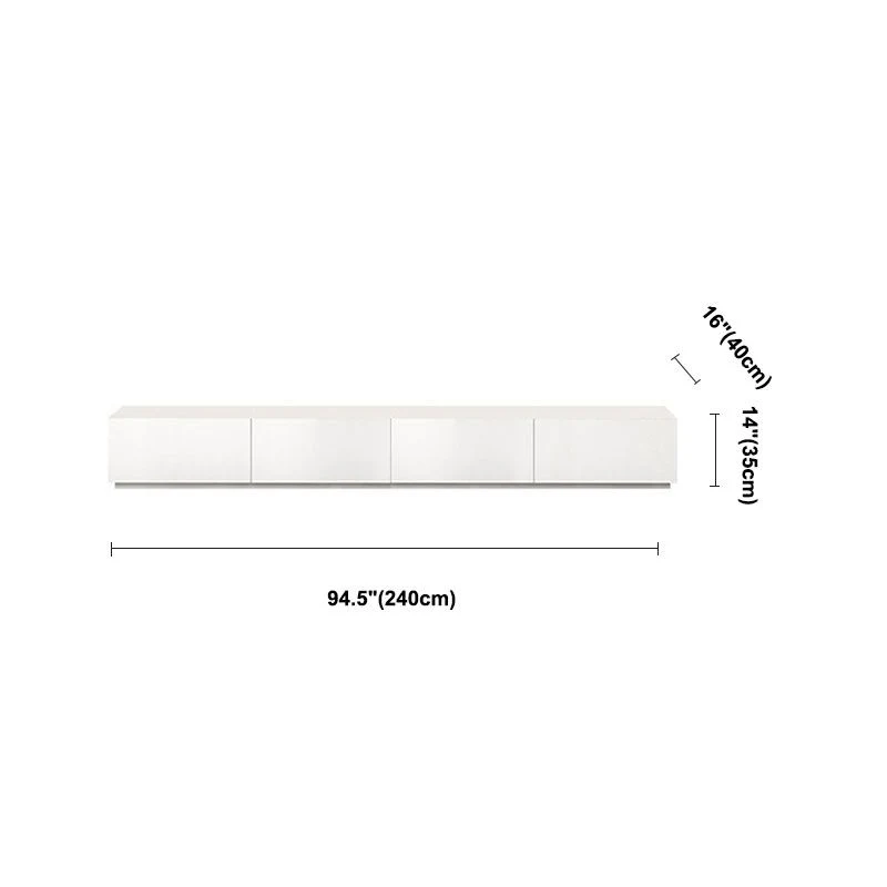 16" D Soporte de TV blanco de madera moderno Consola Soporte de TV de almacenamiento cerrado con 3/4 cajones Clearhalo