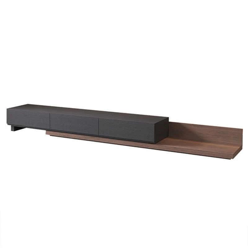 Soporte para TV con consola multimedia contemporánea, soporte multimedia para TV con 3 cajones Negro Clearhalo