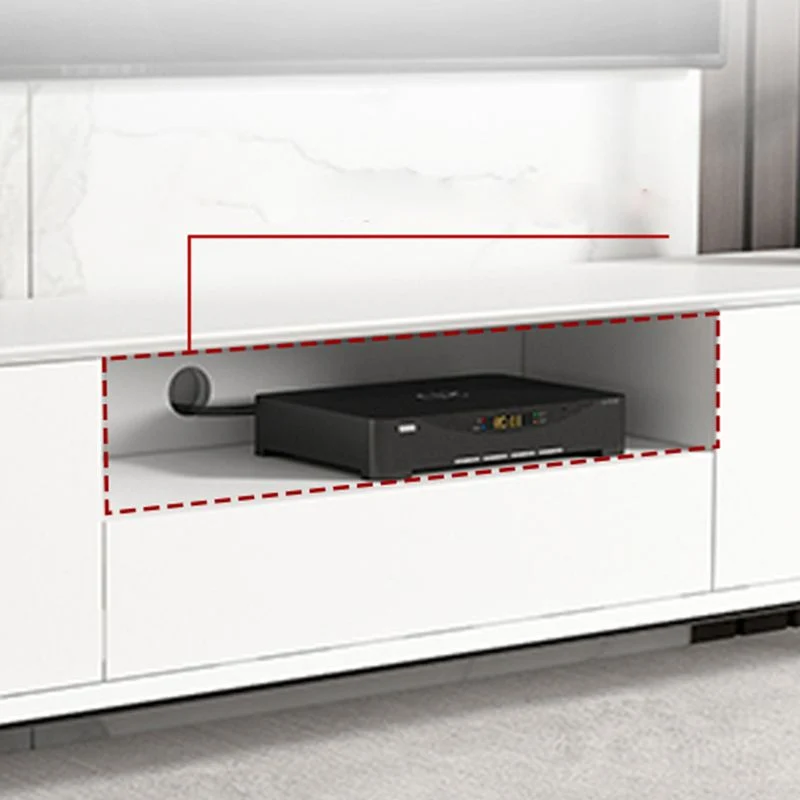 Soporte rectangular para TV Media Stand moderno para TV en casa con estantes y cajón Clearhalo