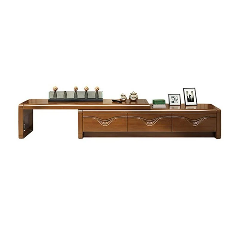 Soporte tradicional para TV, soporte para TV con almacenamiento cerrado de madera, consola con cajones Nuez Clearhalo