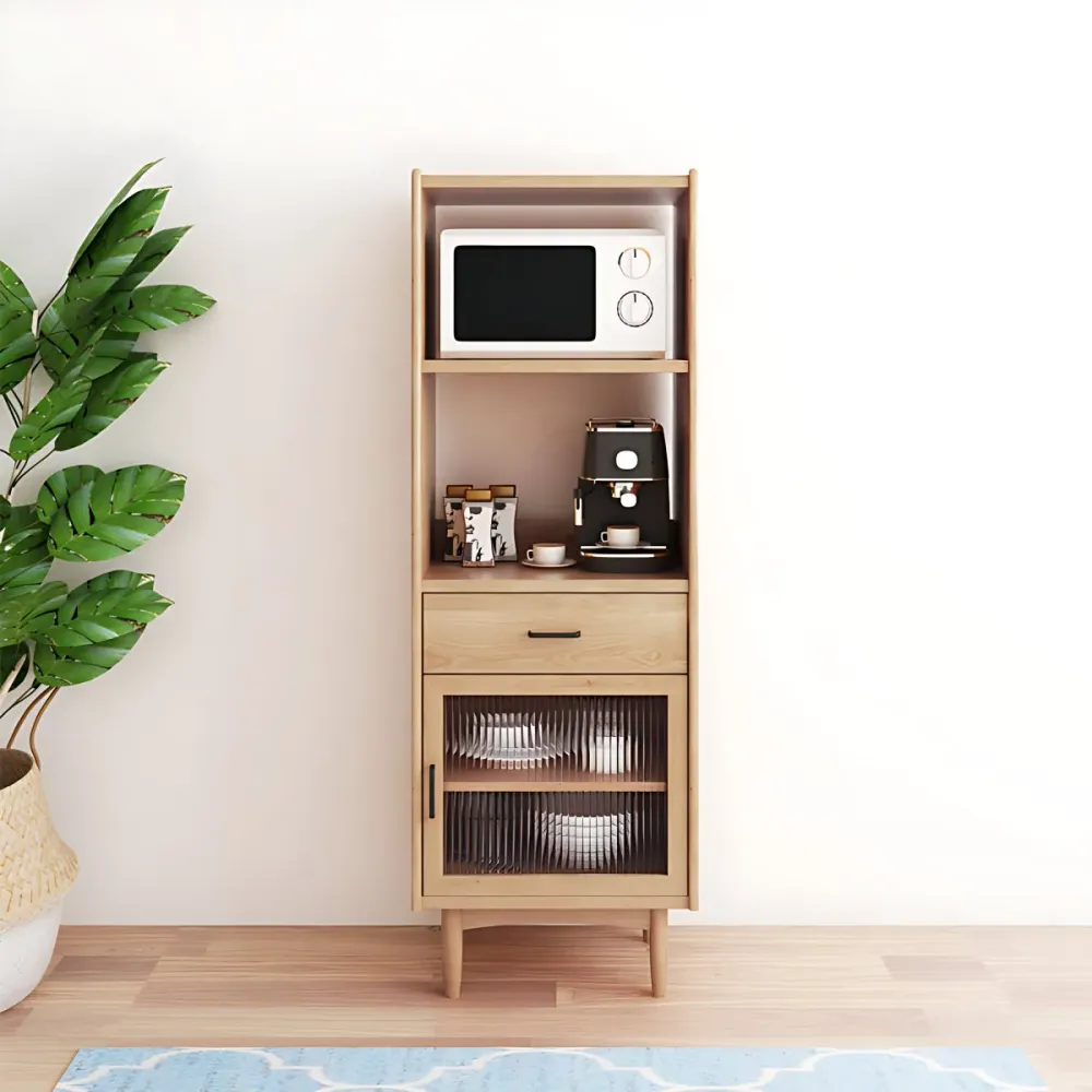 Tablero lateral de madera Aparador rectangular casero minimalista moderno con cajones Nuez Clearhalo