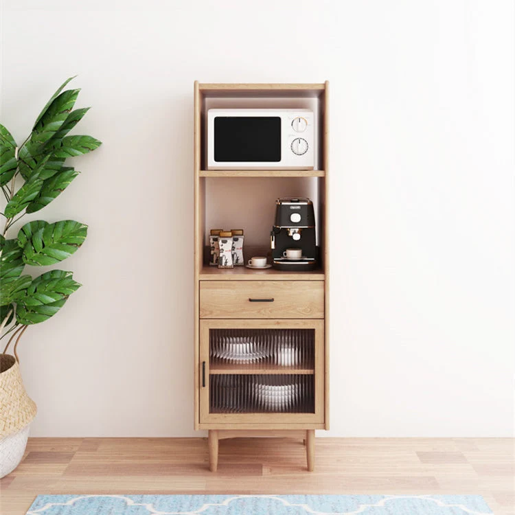 Tablero lateral de madera Aparador rectangular casero minimalista moderno con cajones Nuez Clearhalo