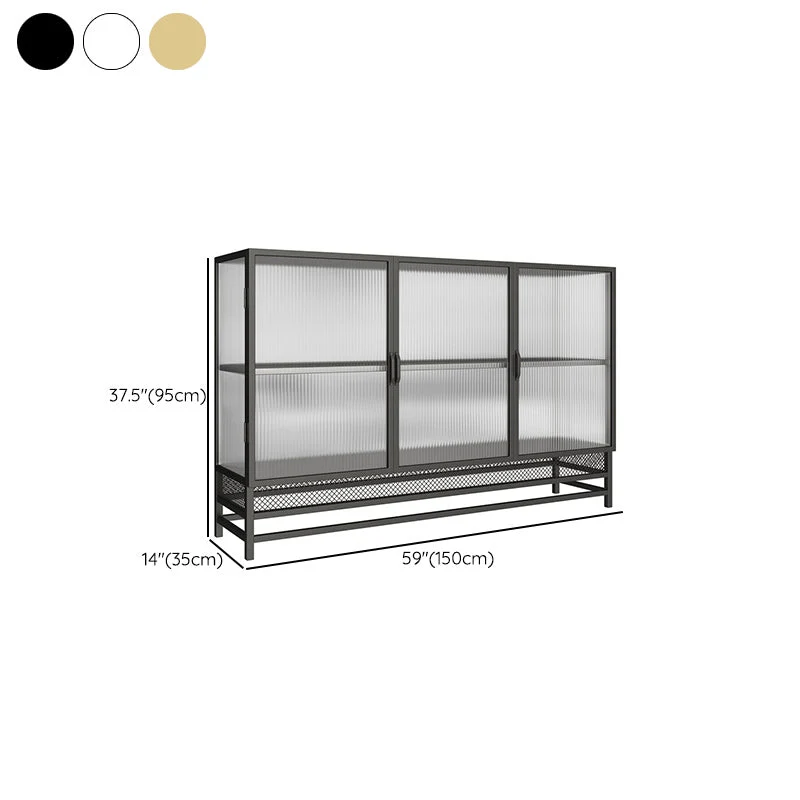 Vitrina Glam Metal Curio Cabinet con puertas de vidrio para sala de estar Oro Clearhalo