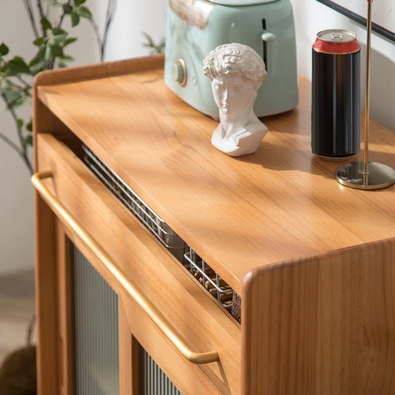 Vitrina moderna de pino con puertas para comedor Madera Clearhalo
