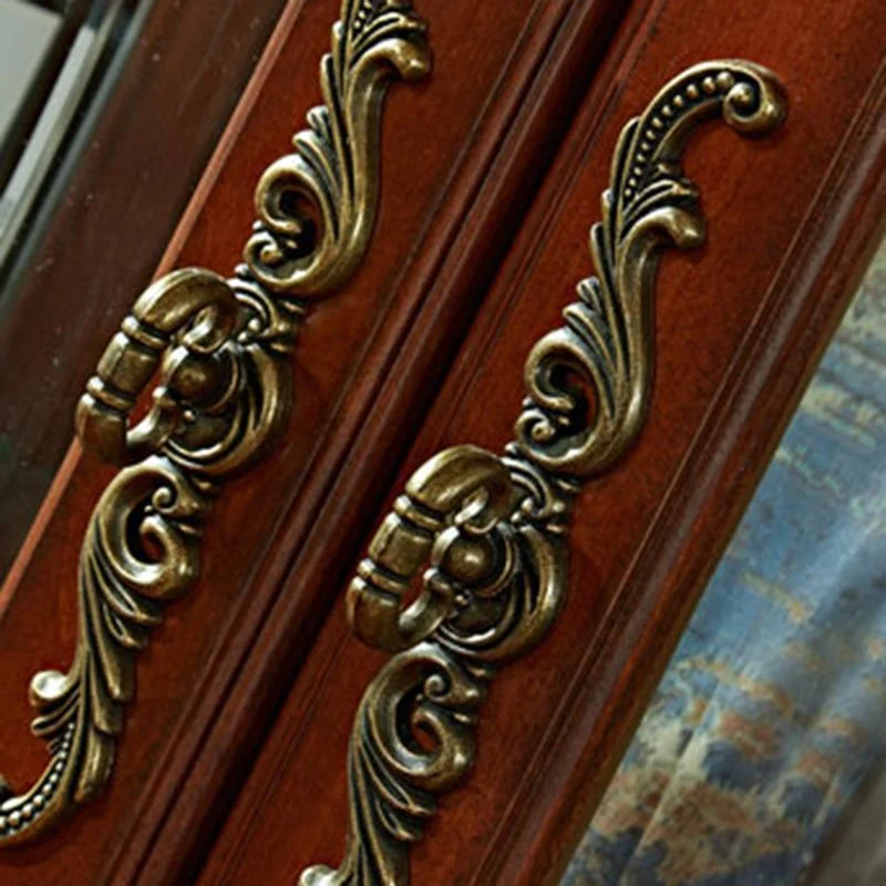 Vitrina tradicional de madera con puertas de cristal para curiosidades, para dormitorio Clearhalo