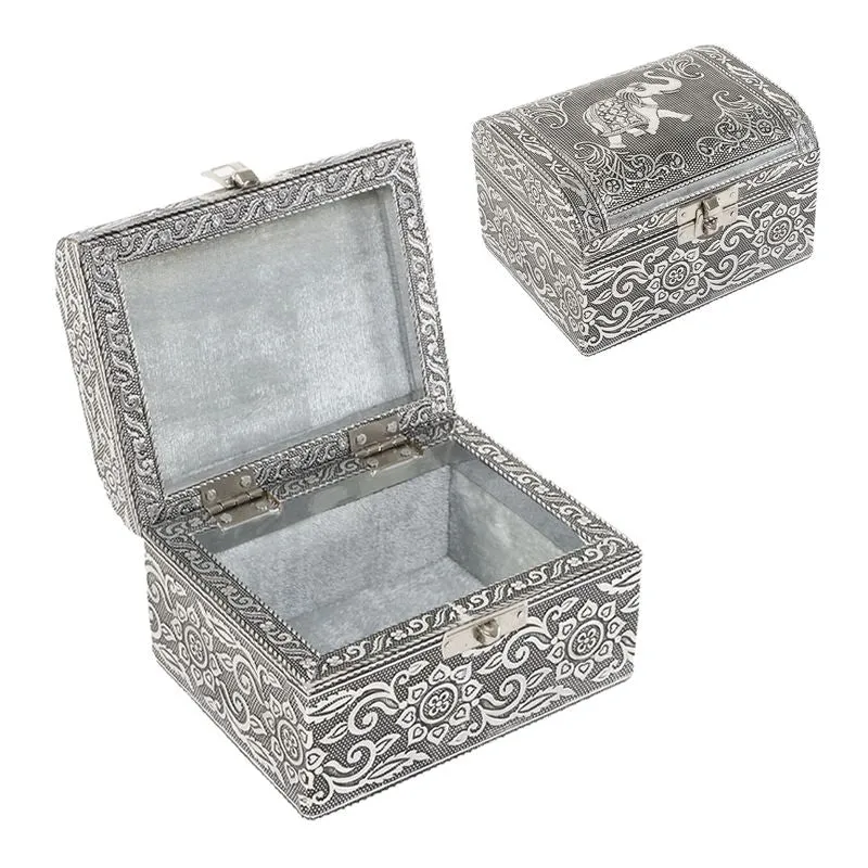 JOYERO CAJA METAL PLATA DCASA