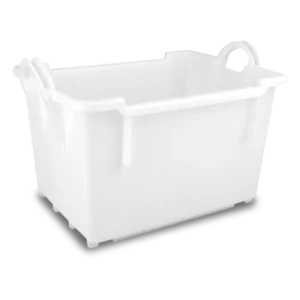 Cubeta Congost 1693 Apilable y Encajable 60L. 650X450x425mm BLANCO. ELAN-INOX S.L.