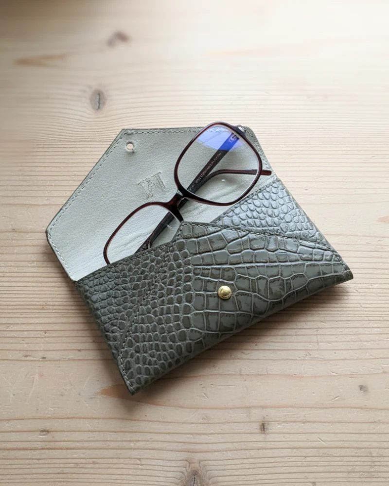 Funda de gafas croco