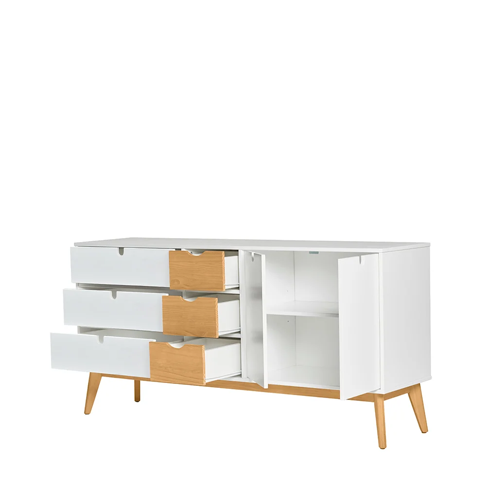 Credenza Maputo - Color Madera y Blanco