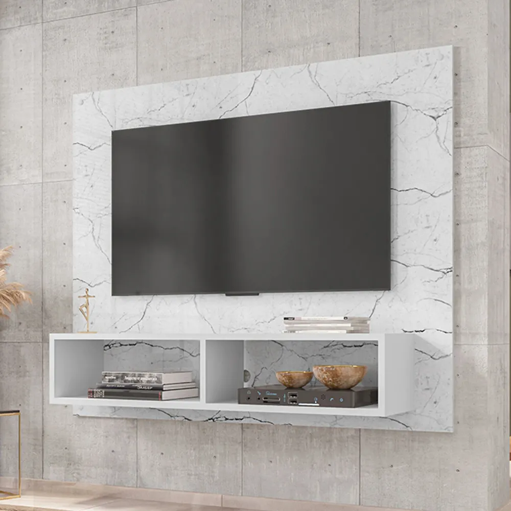 Panel Rack Tv 42" Viena Blanco Marmol