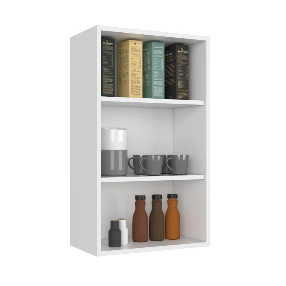 Complemento Gabinete Superior Dibala, Blanco Perla, cuenta con 3 entrepaños RTA Design