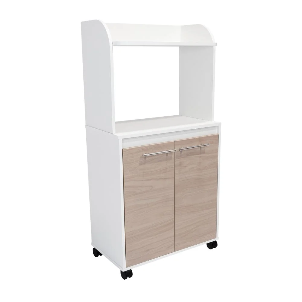 Módulo Microondas Kova, Beige y Blanco Duqueza, con Dos Puertas Batientes RTA Design