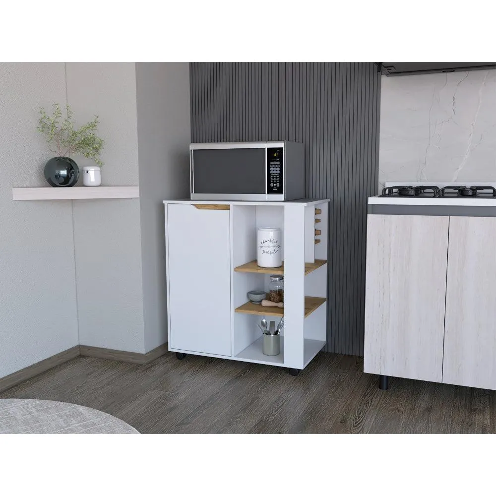 Modulo Microondas Soler, Blanco y Macadamia, amplios espacios para almacenamiento RTA Design