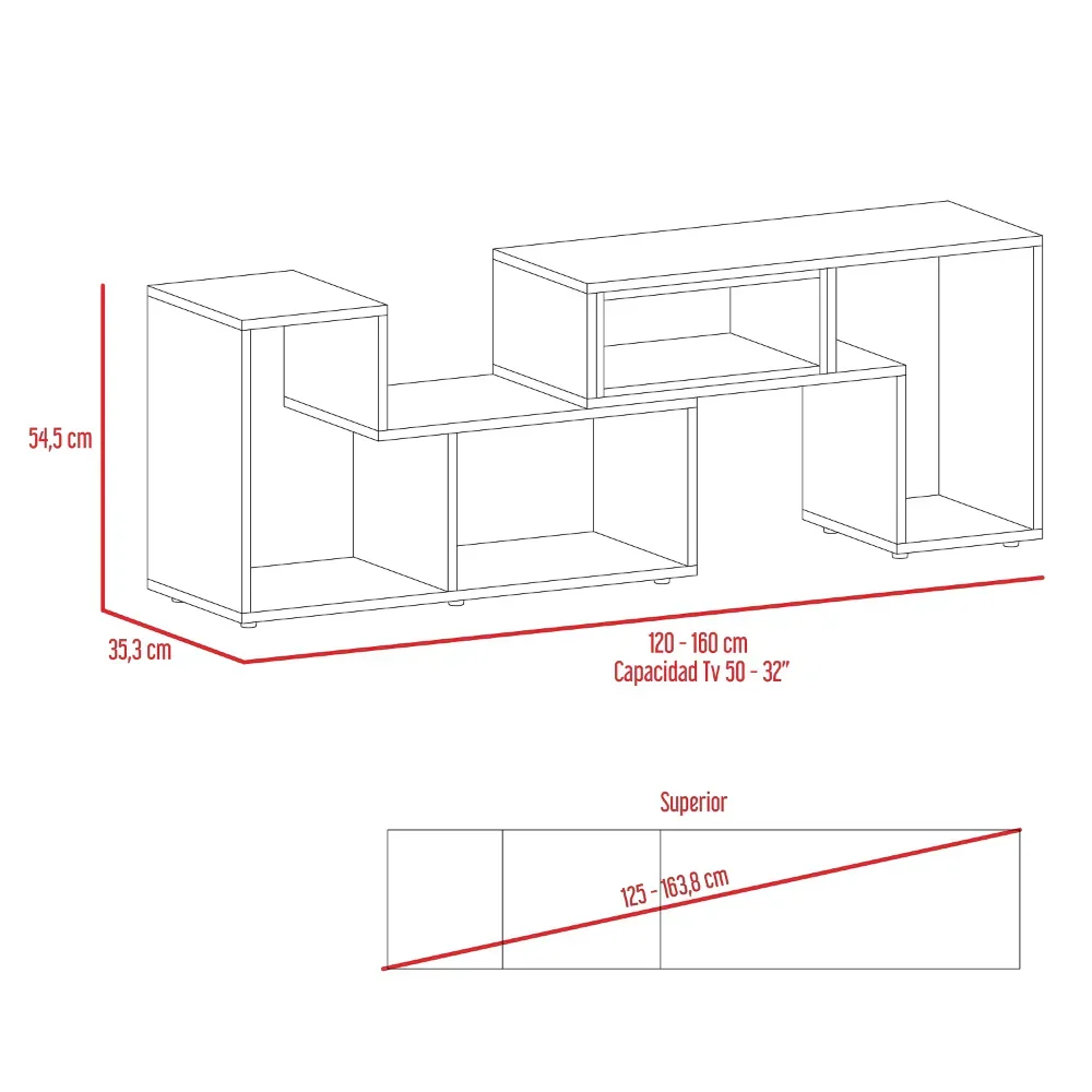 Rack TV Extensible Beijing RTA Blanco RTA DESIGN