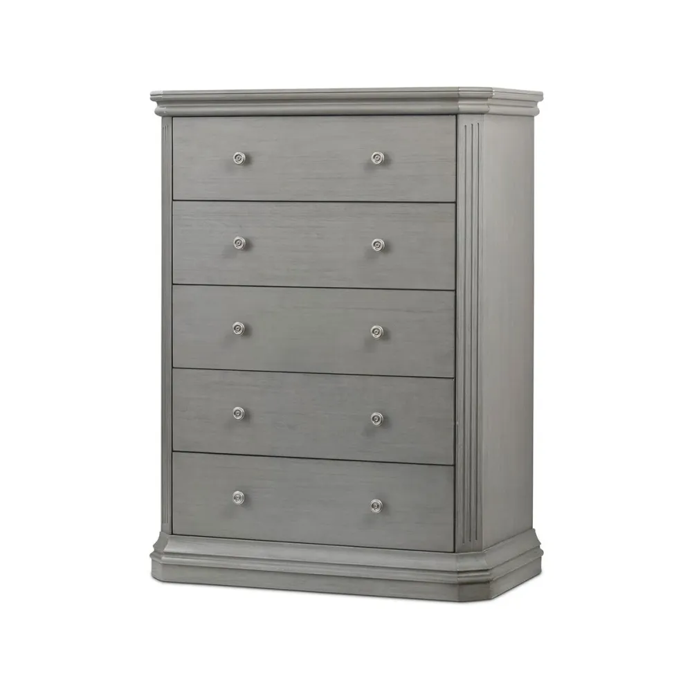 Cómoda de 5 cajones Sorelle Sutton en gris