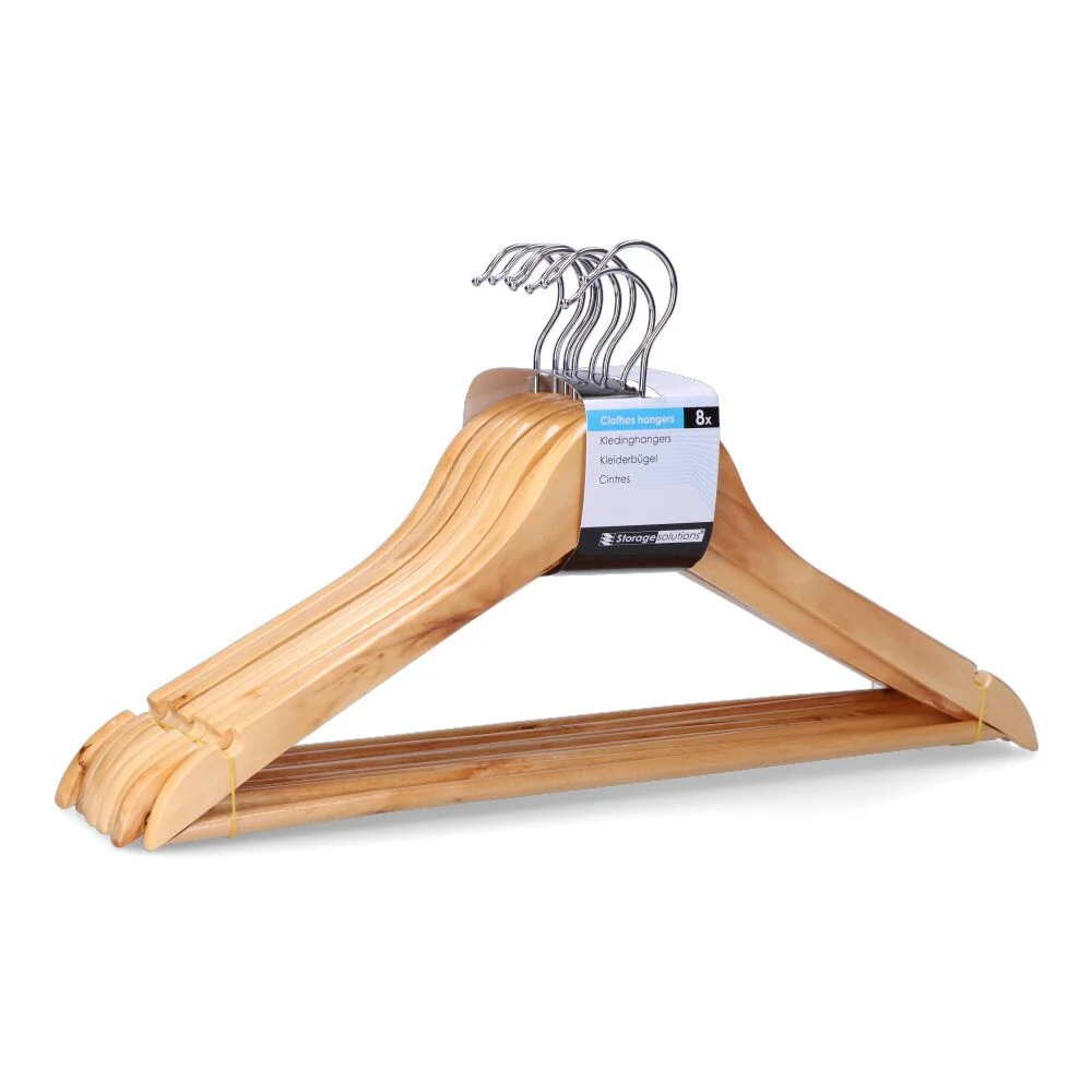 PERCHAS DE MADERA 44,5 cm, 8 uds STORAGE SOLUTIONS