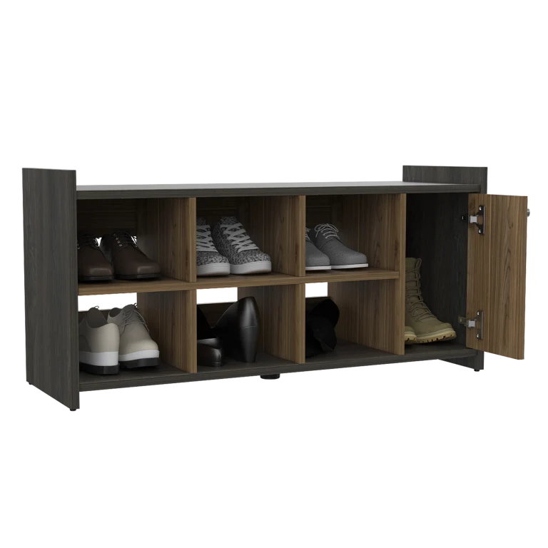 Zapatero Recibidor Z,101, Carbón y Gales, con un entrepaño y tres divisiones para colocar calzado Tuhome Furniture