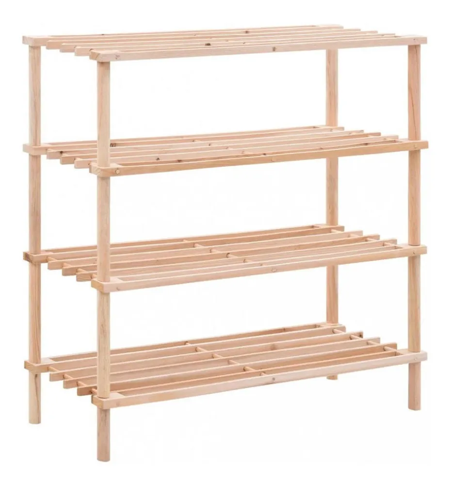 Zapatero Organizador Madera 4 Niveles 67x63x26 CM Café