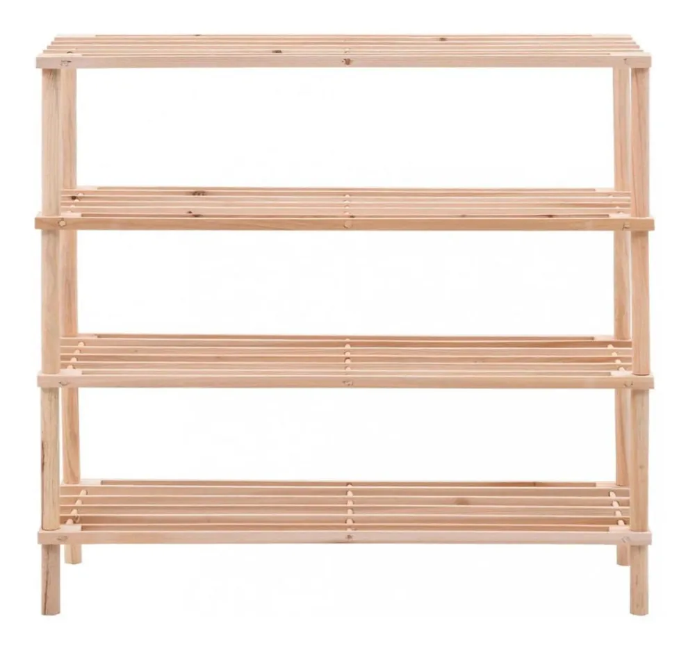 Zapatero Organizador Madera 4 Niveles 67x63x26 CM Café