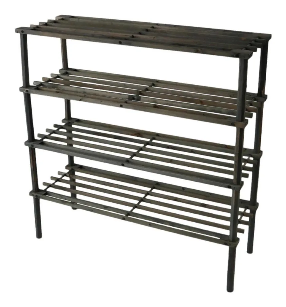 Zapatero Organizador Madera 4 Niveles 67x63x26 CM Caoba
