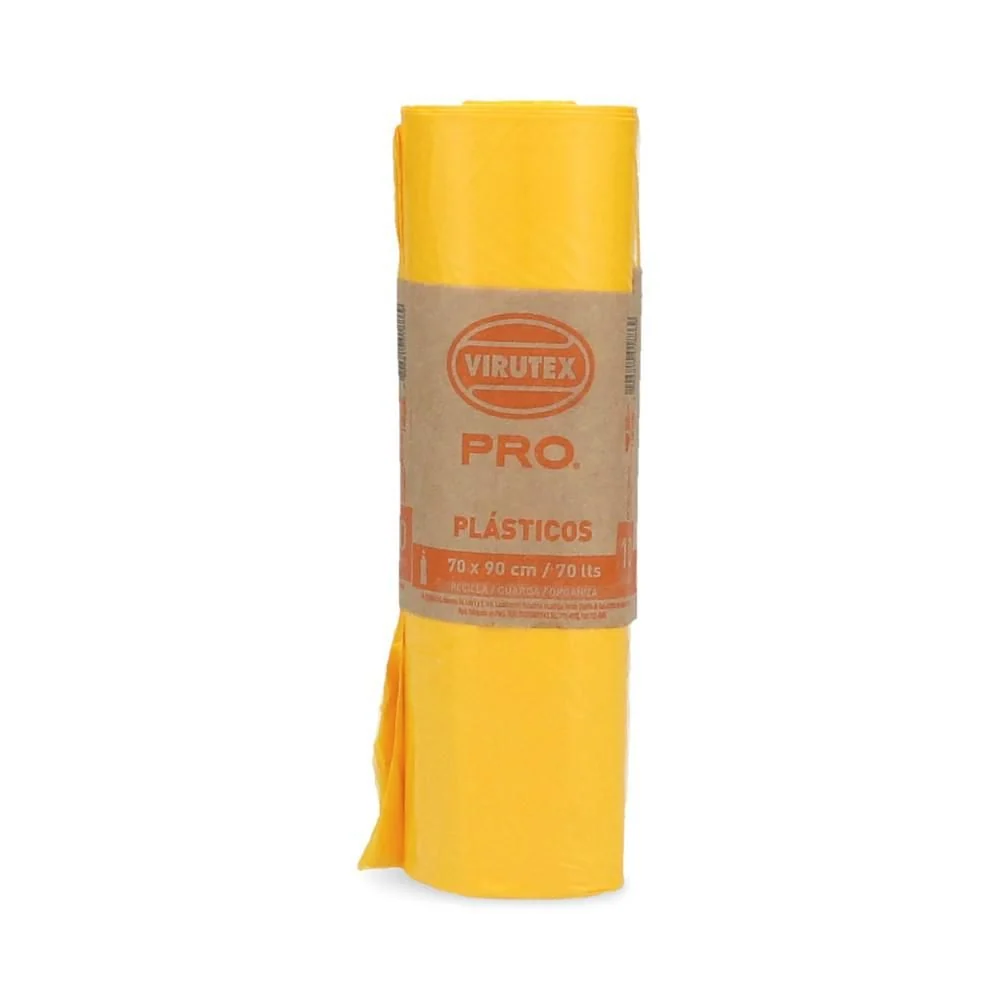 Aluminio Bolsa Basura Rollo Amarilla 70x90 10 Un