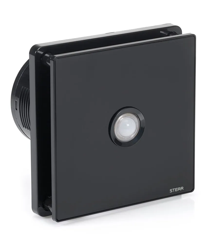 STERR BFS100P-B - 100 mm Extractor de Baño, Sensor de movimiento, 90 m³/h, Negro