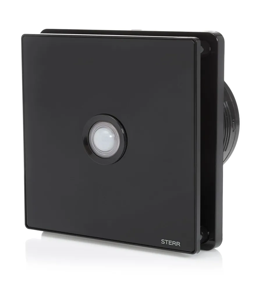 STERR BFS100P-B - 100 mm Extractor de Baño, Sensor de movimiento, 90 m³/h, Negro
