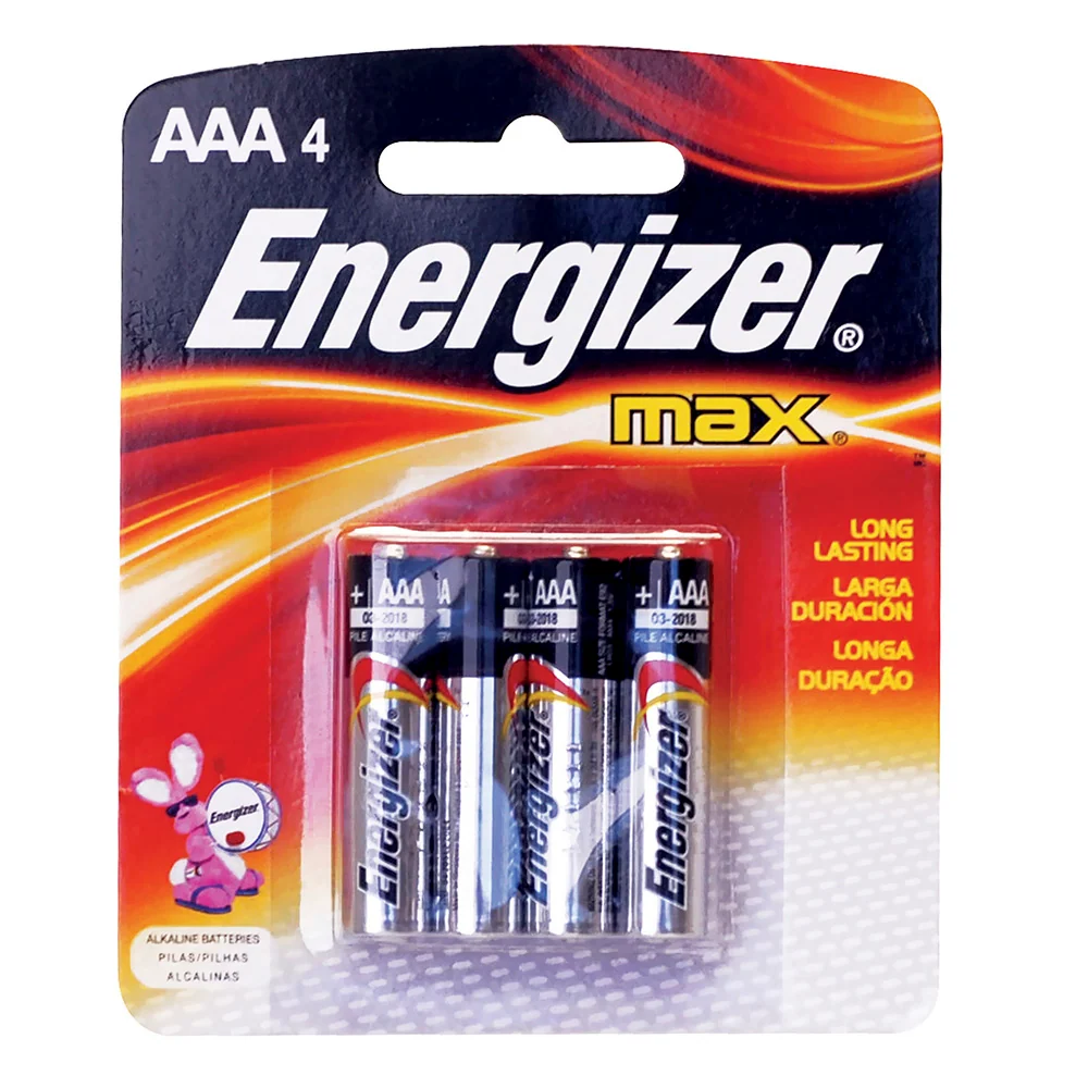Baterí de 9V Pila alcalina Energizer® "AAA", 4 piezas Surtek