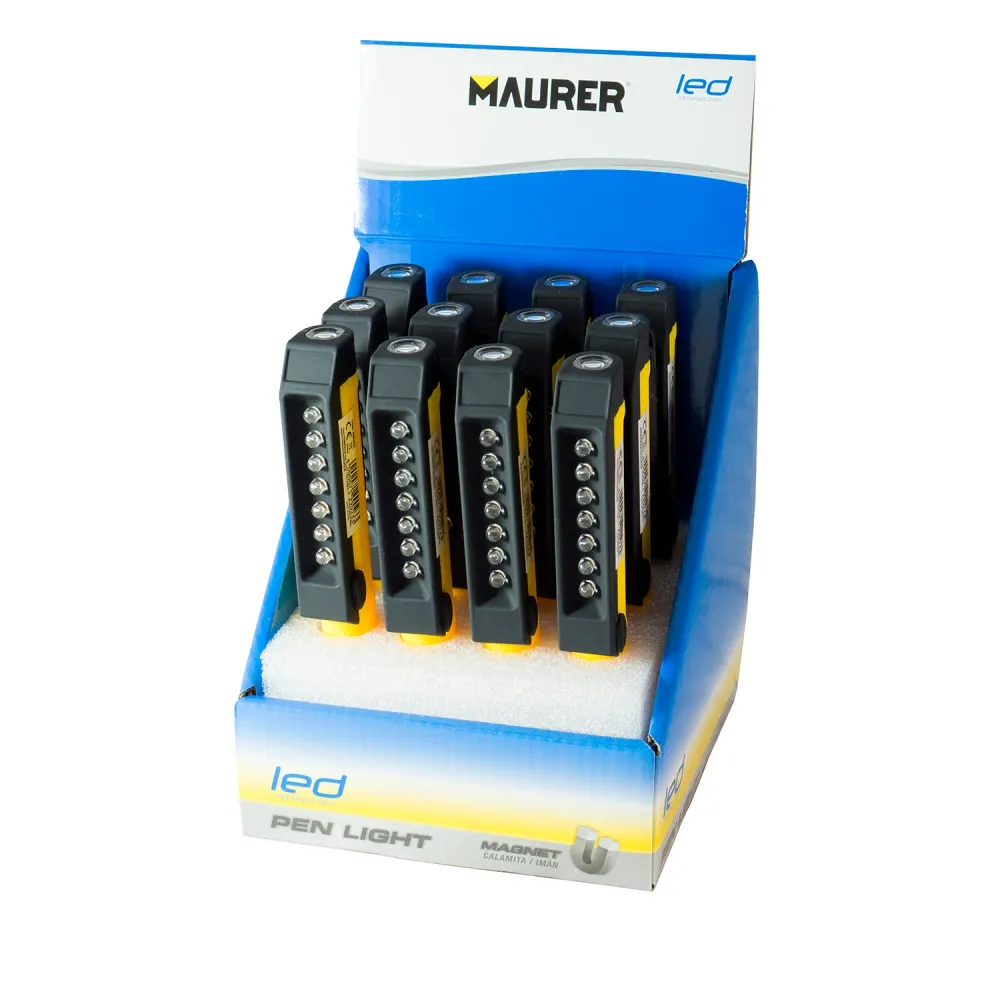 Linterna LED Multifunción Tipo Boligrafo Bateria (3 AAA) 50 Lumenes Con Iman y Colgador de Baja Autodescarga