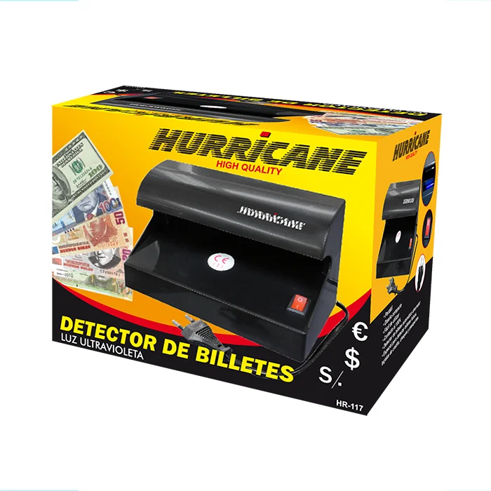 DETECTOR D/BILLETES ULTRAVIOLETA "HURRICANE" Resistentes Derrames